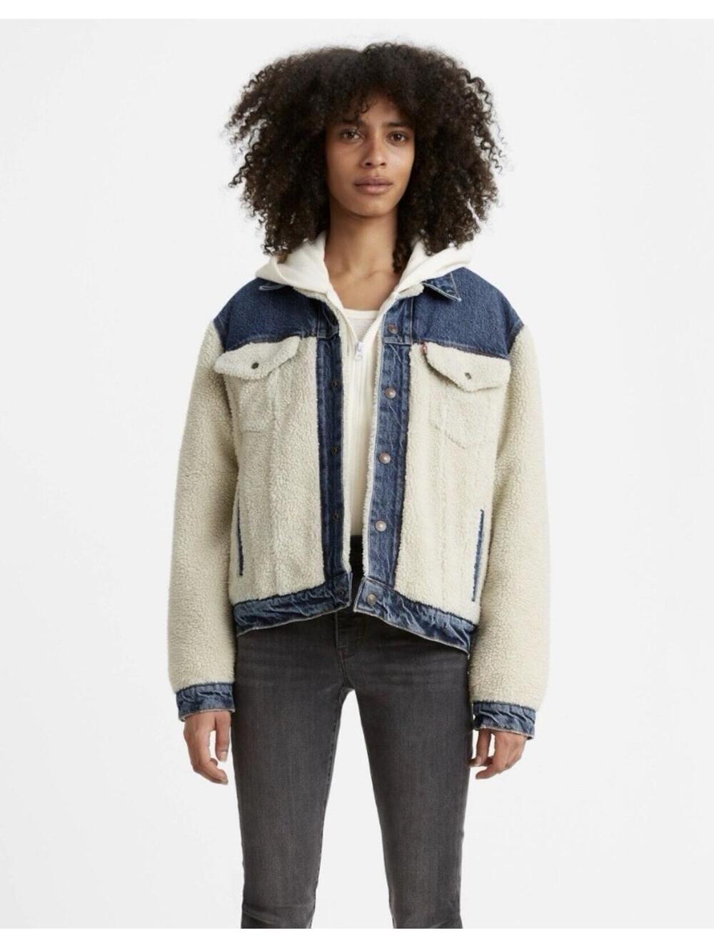 Levi's Pieced Sherpa Cozy Ex-Boyfriend Trucker Jacket Small